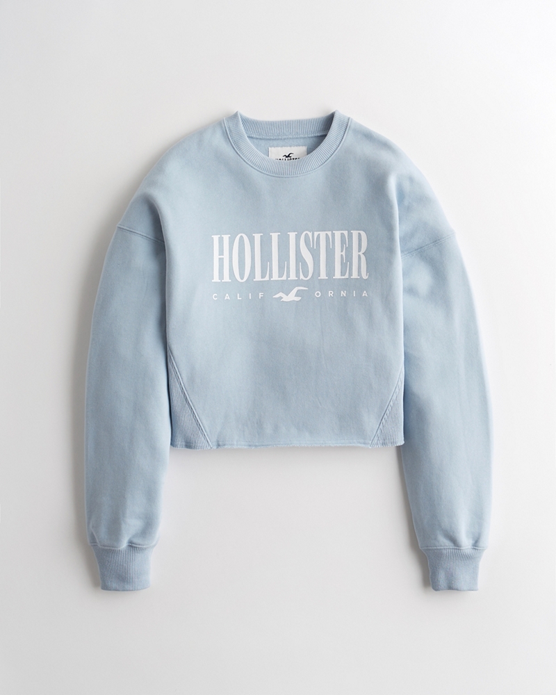 hollister logo graphic crewneck sweatshirt