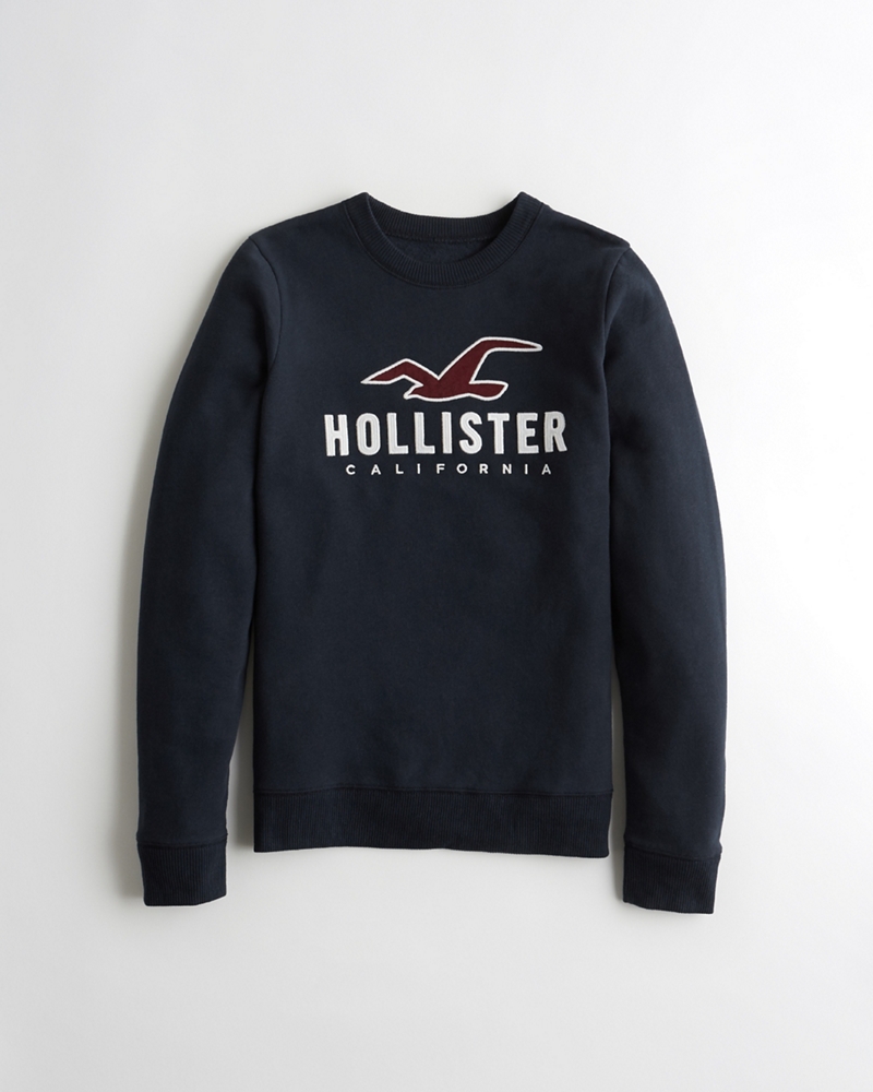 hollister logo graphic crewneck sweatshirt