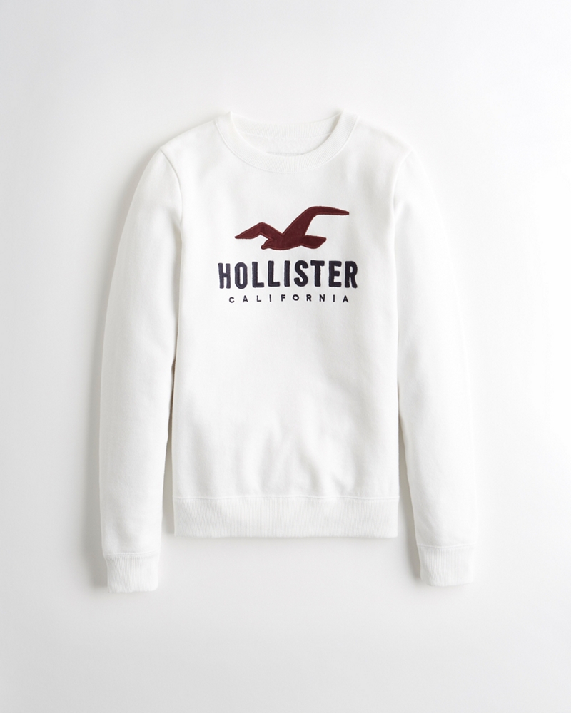 hollister logo graphic crewneck sweatshirt