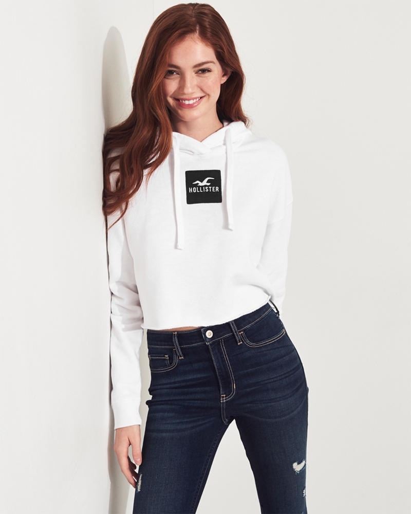 hollister cropped sweatshirt