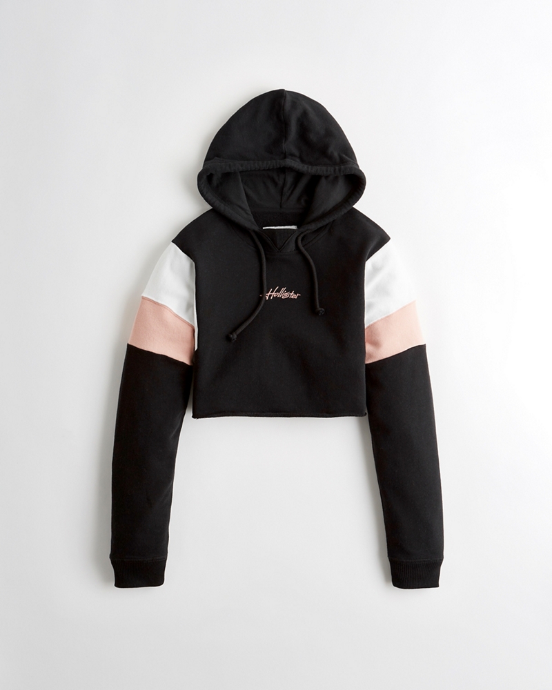 french terry cropped hoodie