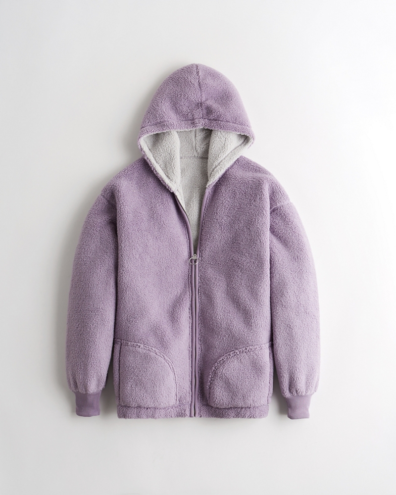 reversible sherpa hoodie