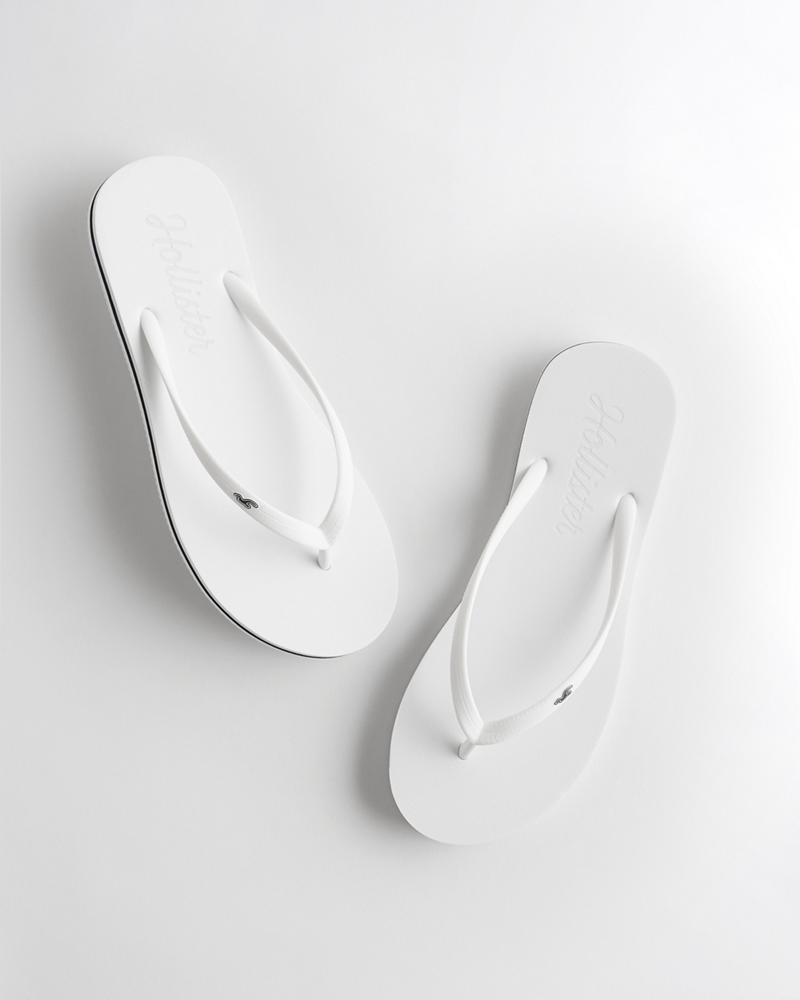 hollister black flip flops