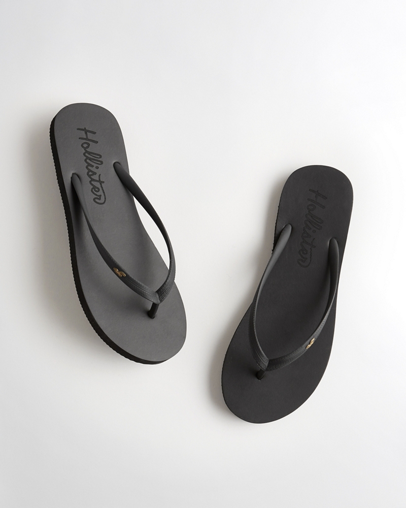 hollister black flip flops