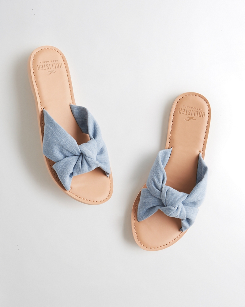 hollister logo slide sandals