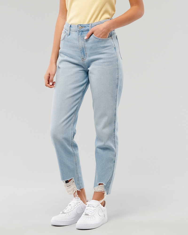 vintage stretch high rise mom jeans hollister