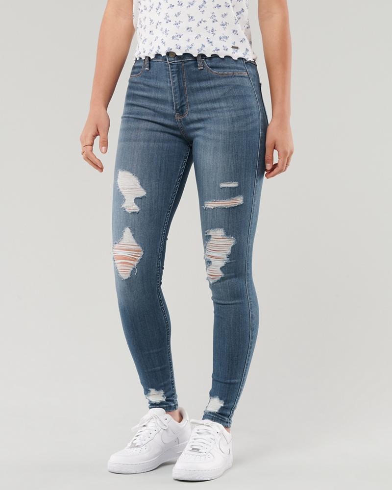 hollister ripped jeans front and back