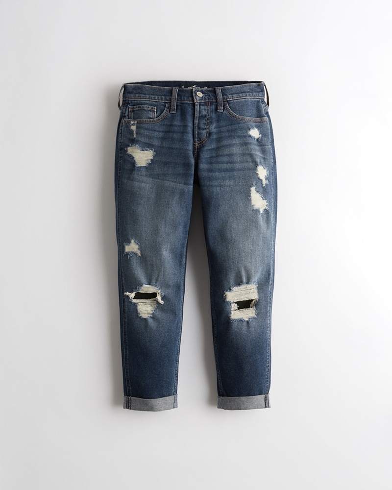 ripped boyfriend jeans hollister