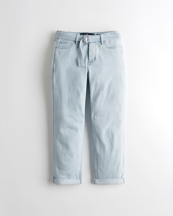 Girls Vintage Stretch Mid Rise Belted Boyfriend Jeans Girls