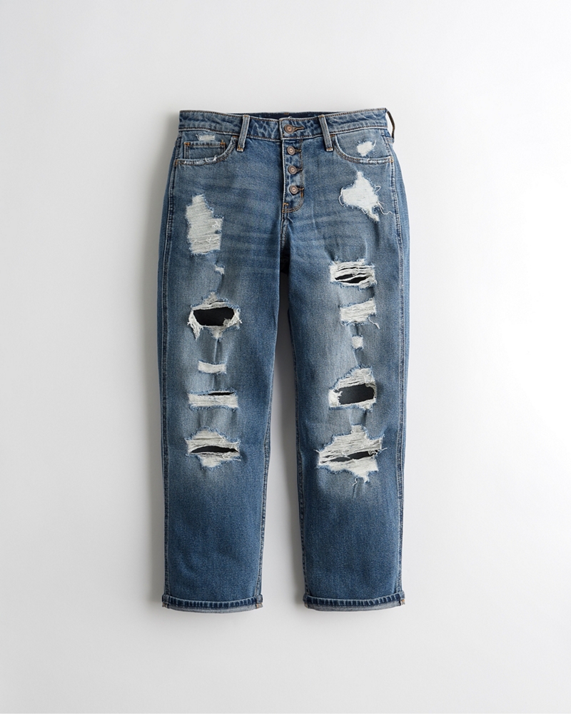 ripped boyfriend jeans hollister