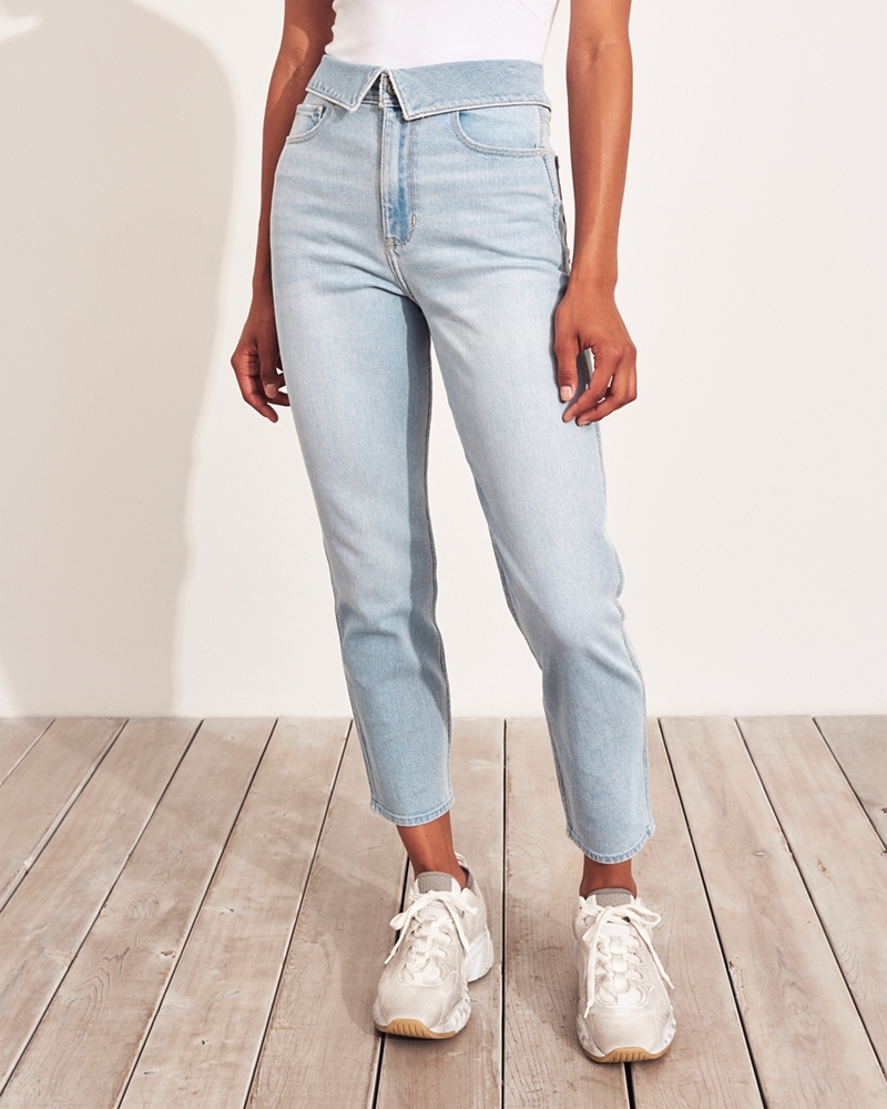 hollister mom jeans high rise