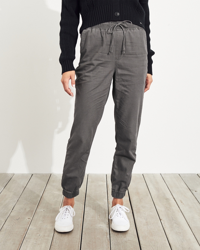 hollister woven crop slim pant