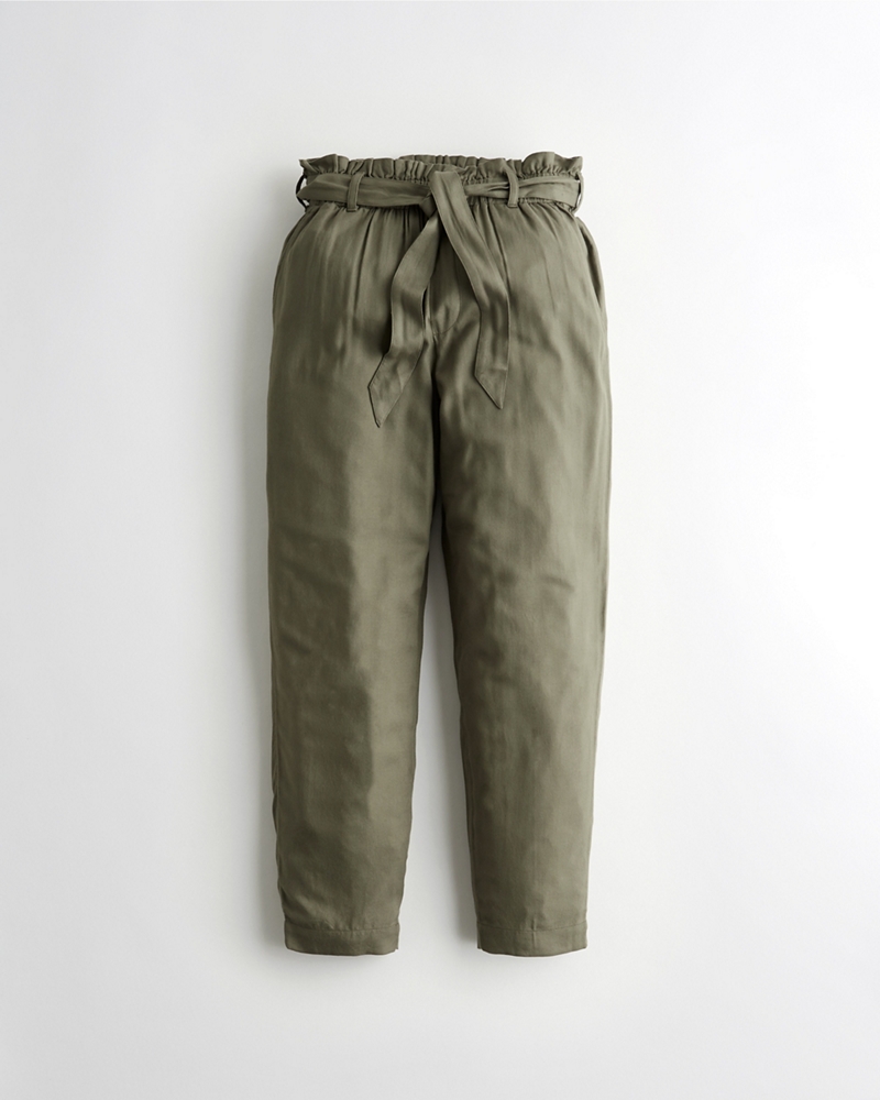 hollister woven crop slim pants