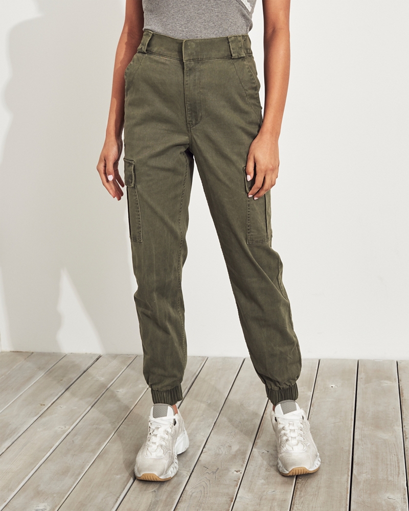 hollister green joggers