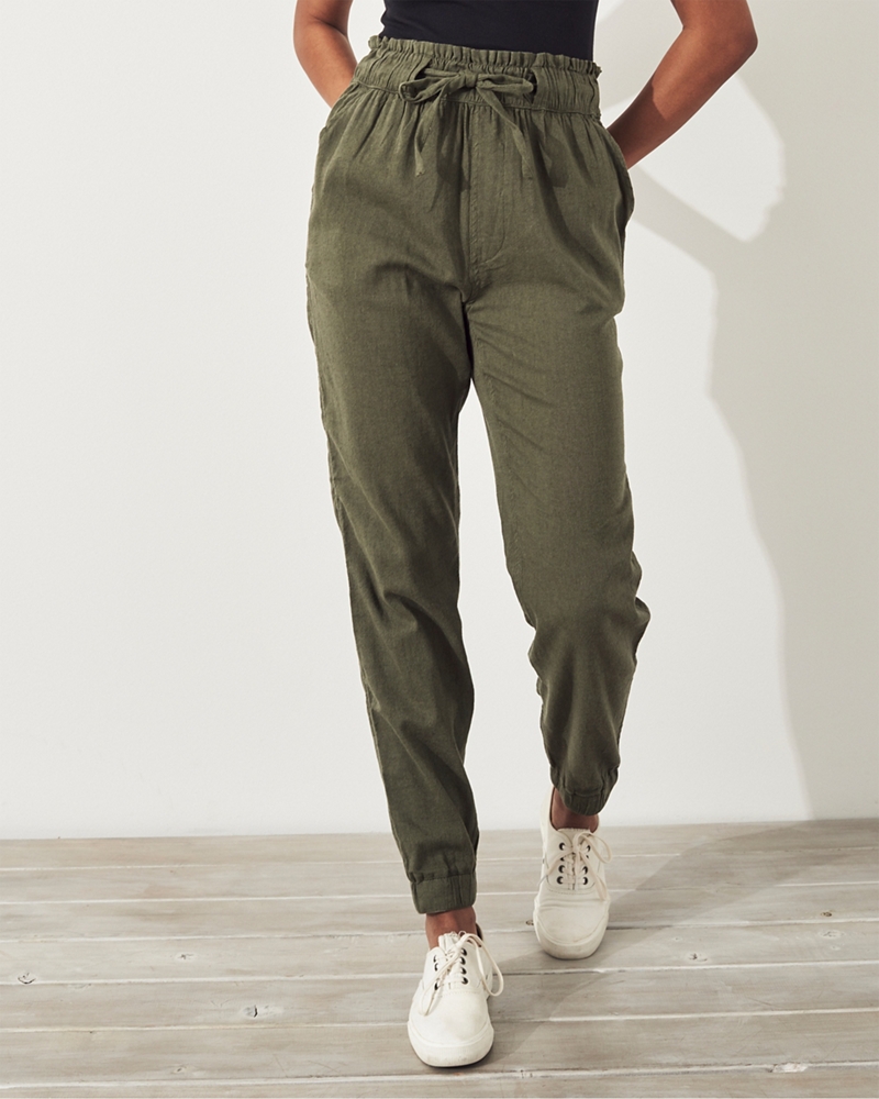 high rise paper bag joggers