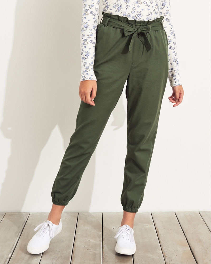 high rise paper bag joggers