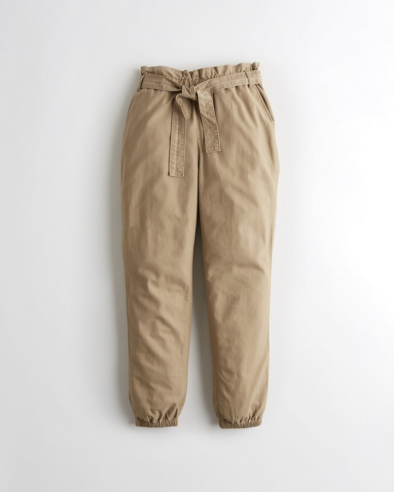 belted drapey joggers