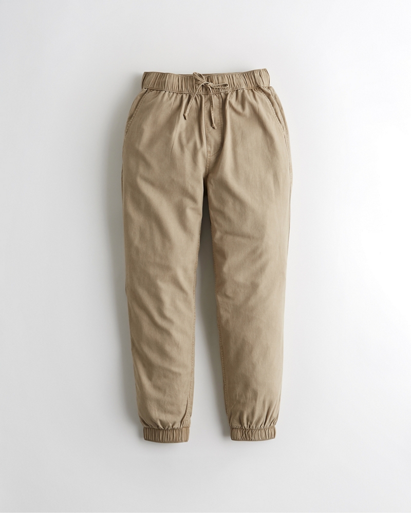 hollister high rise twill joggers