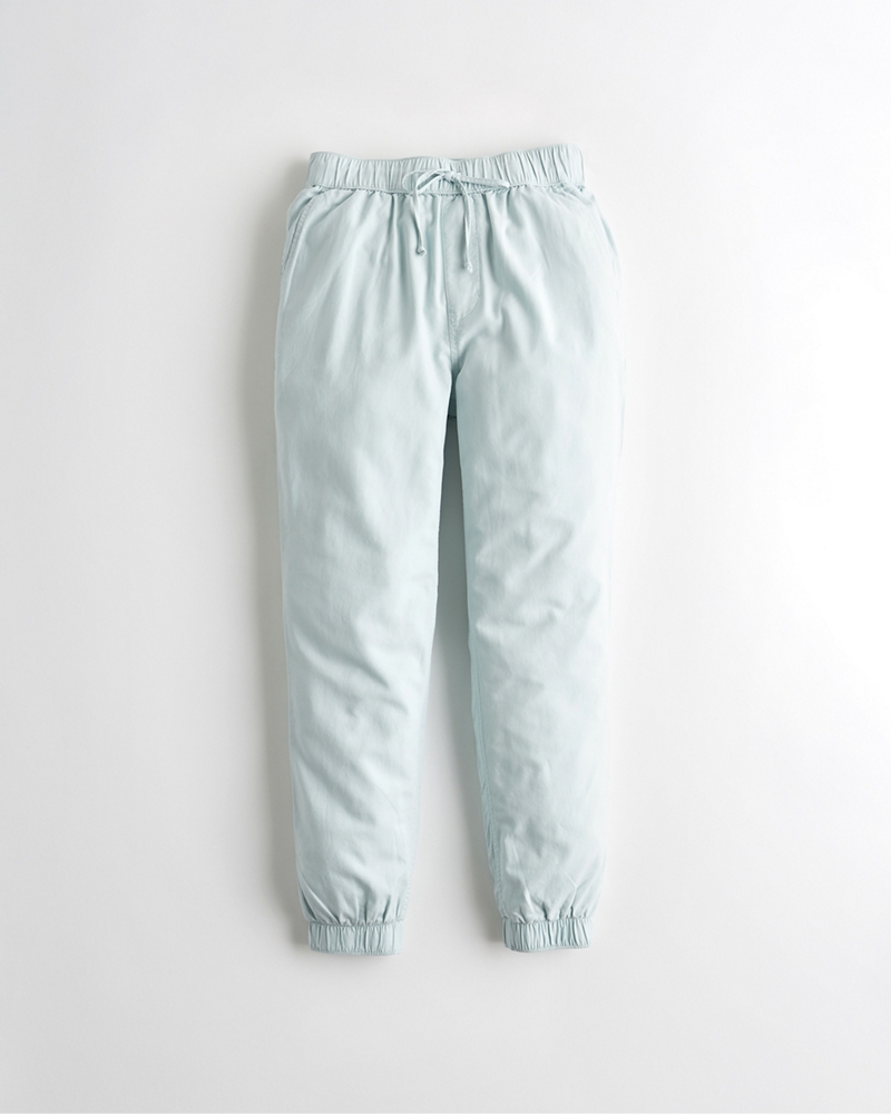 high rise twill joggers