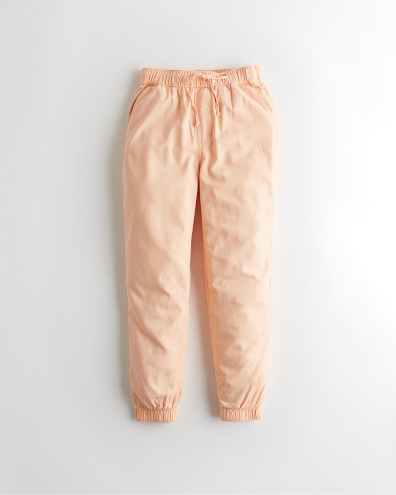 hollister high rise twill joggers