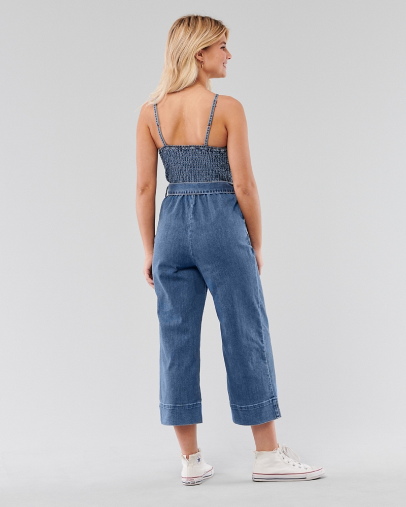 hollister crop wide leg jumpsuit