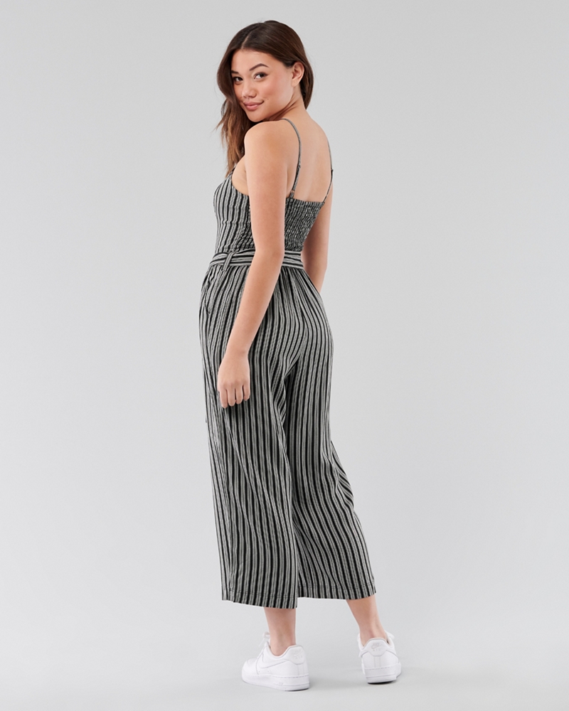 hollister crop wide leg jumpsuit