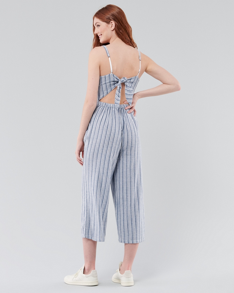 hollister crop wide leg jumpsuit