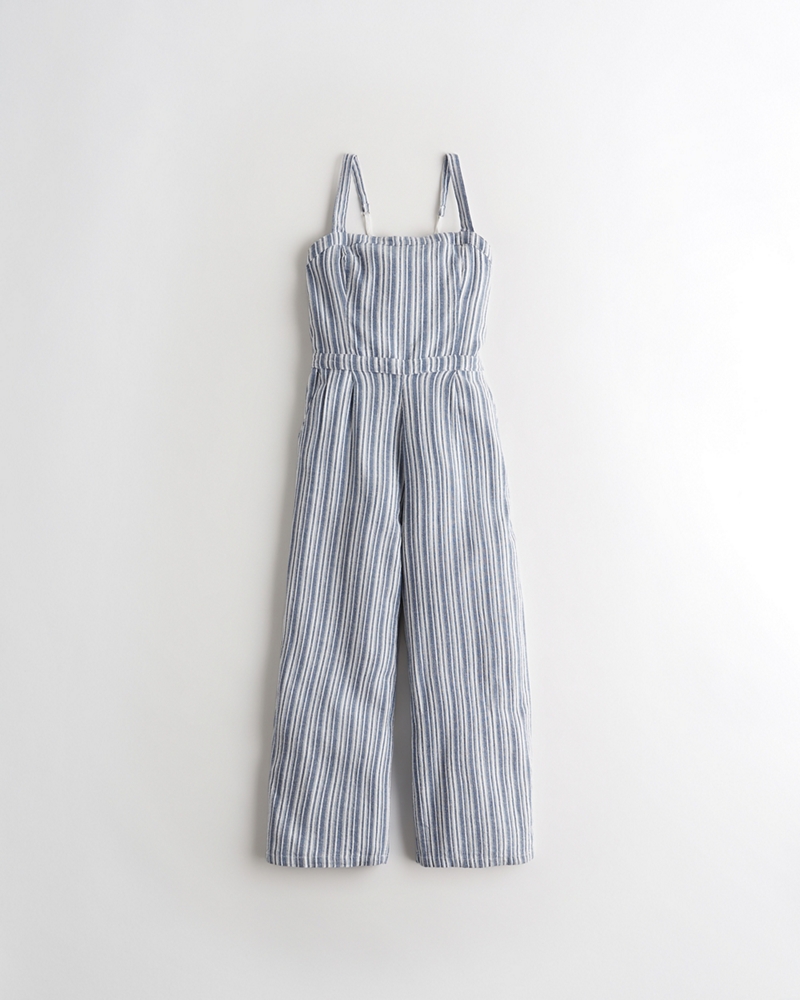 hollister crop wide leg jumpsuit