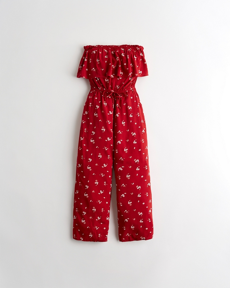 hollister crop wide leg jumpsuit