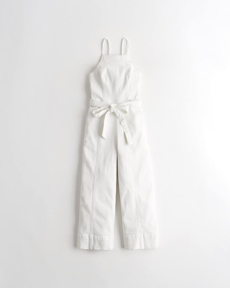 hollister crop wide leg jumpsuit