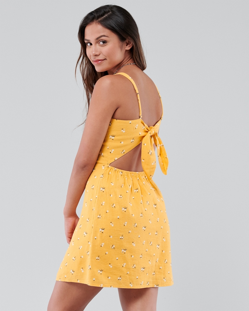 yellow hollister dress