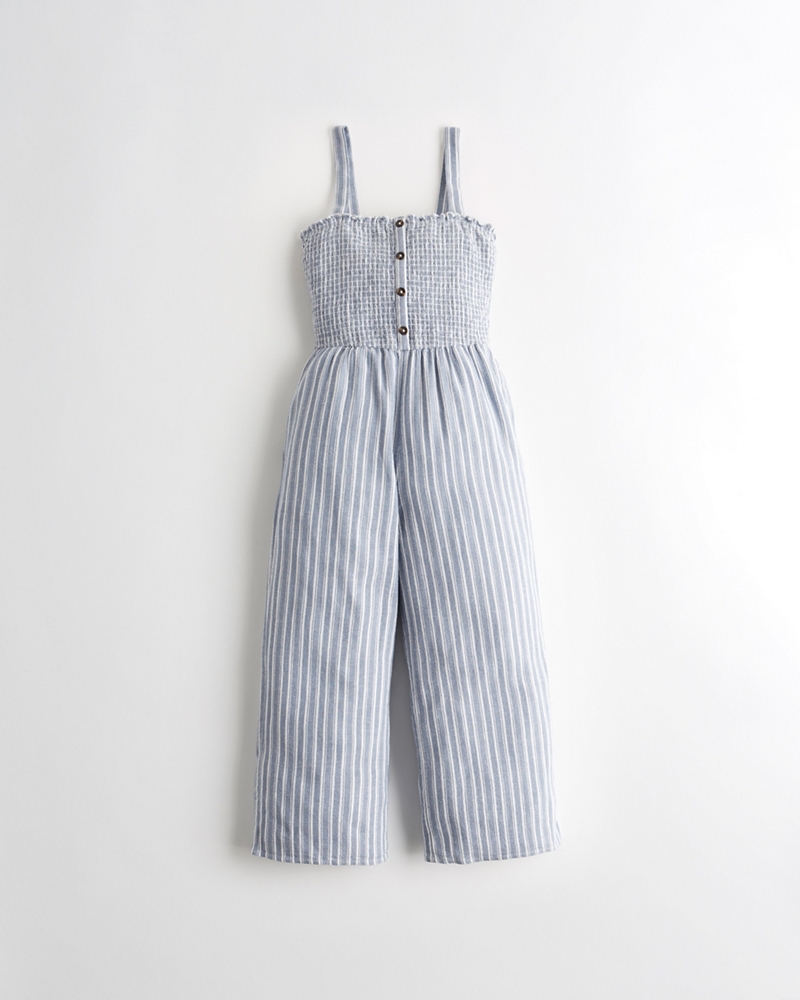 hollister crop wide leg jumpsuit