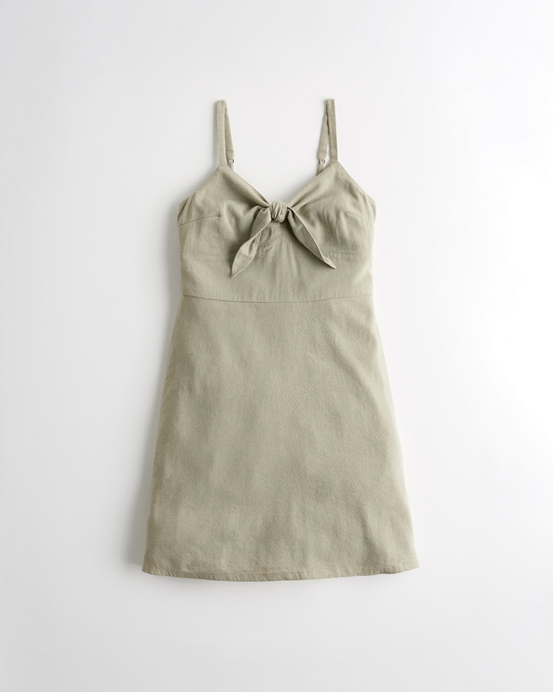 tie front a line dress