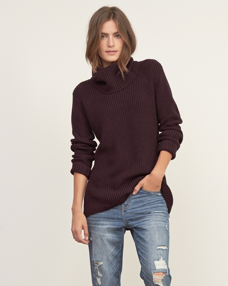 Womens Shaker Stitch Turtleneck Sweater | Womens Clearance ...