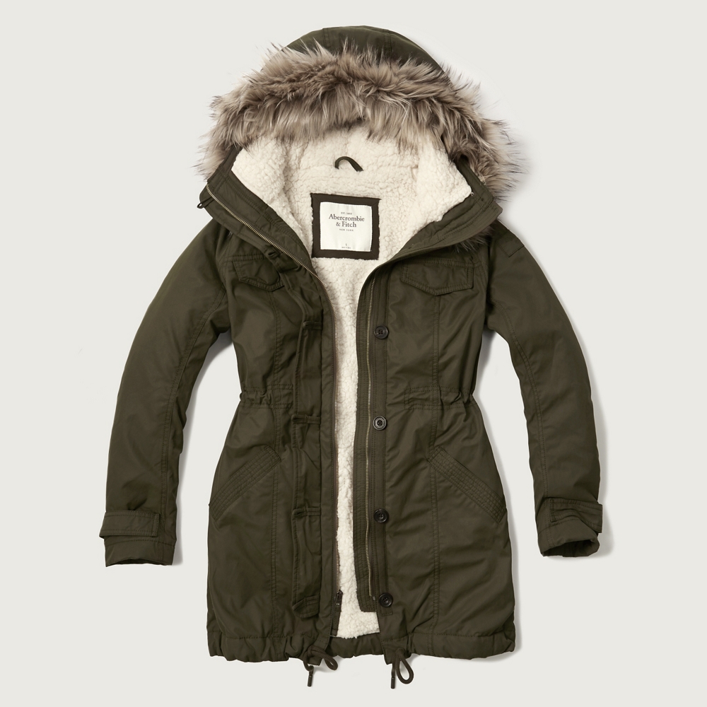 Womens A&F Sherpa Lined Military Parka | Womens New Arrivals ...
