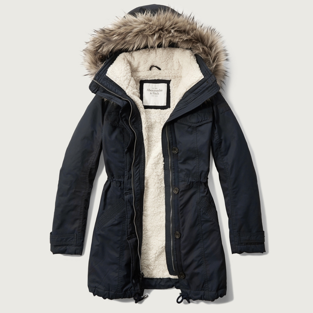 Womens A&F Sherpa Lined Military Parka | Womens Outerwear & Jackets ...