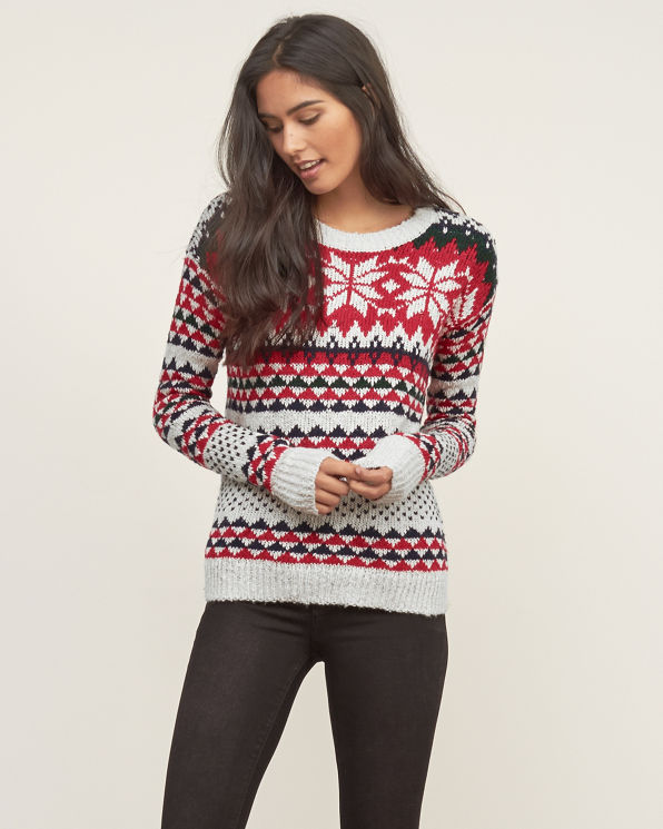 Womens Patterned Crew Sweater | Womens Sweaters | Abercrombie.com