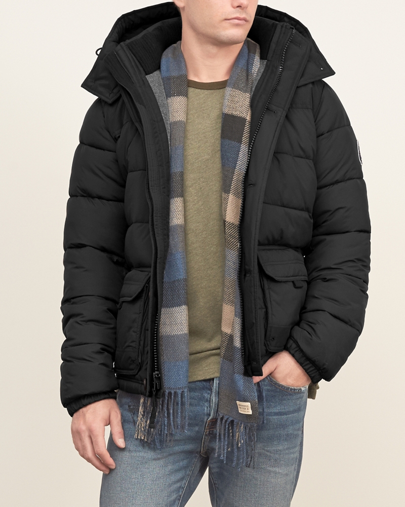 Mens Classic Hooded Puffer Jacket Mens Clearance