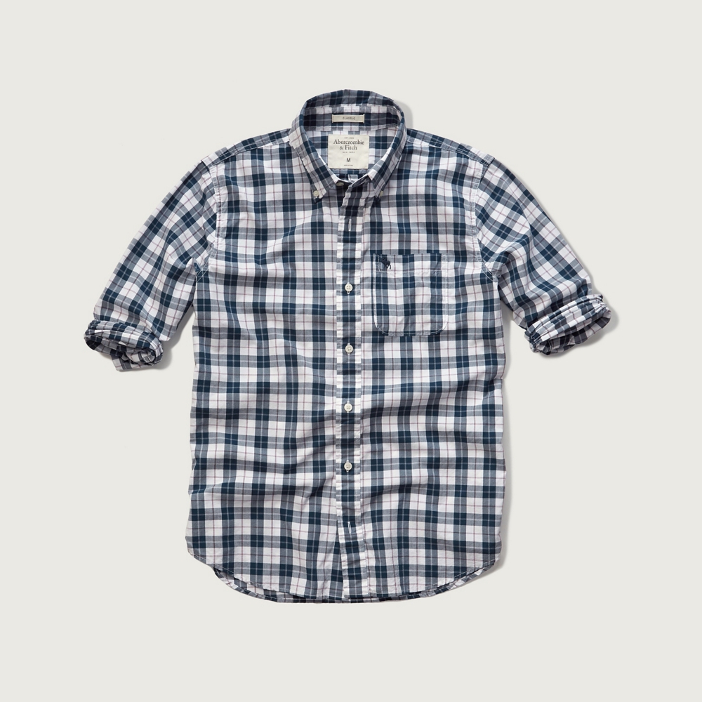 Mens Classic Fit Plaid Shirt | Mens Shirts | Abercrombie.com