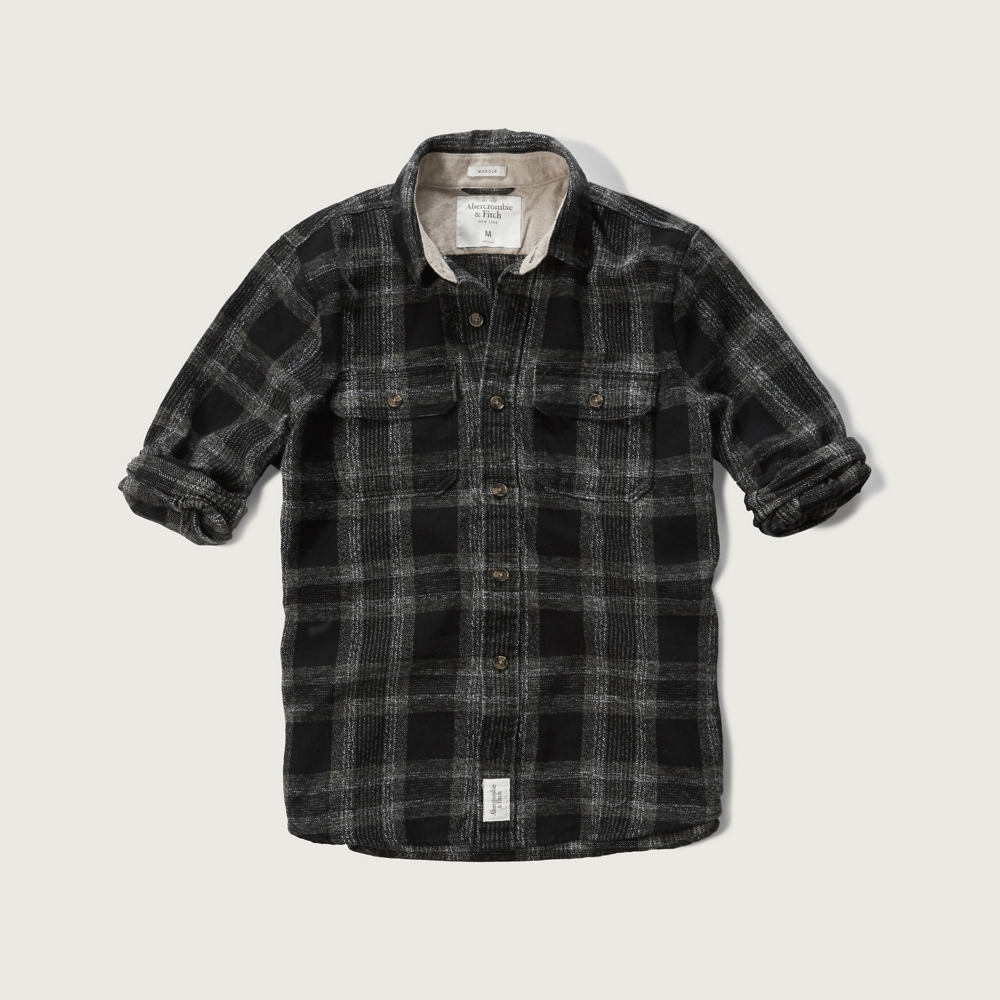 abercrombie mens flannel shirts