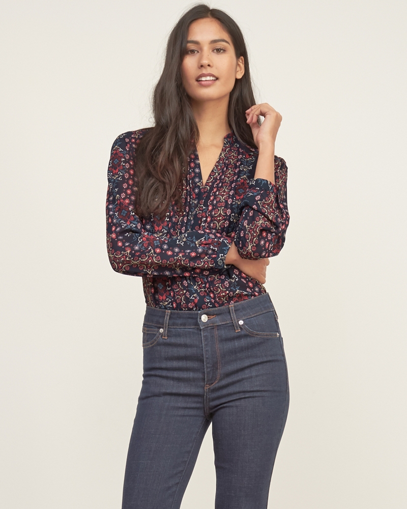 Womens Printed Crepe Shirt | Womens Fashion Tops | Abercrombie.com