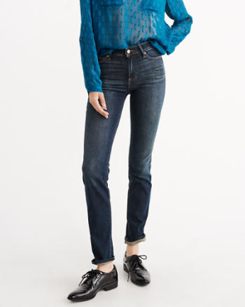 jeans straight abercrombie rise mid womens skinny anf