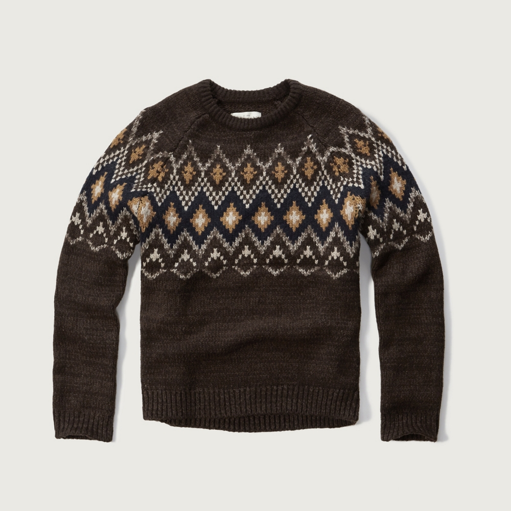 Mens Patterned Crew Sweater | Mens Clearance | Abercrombie.com