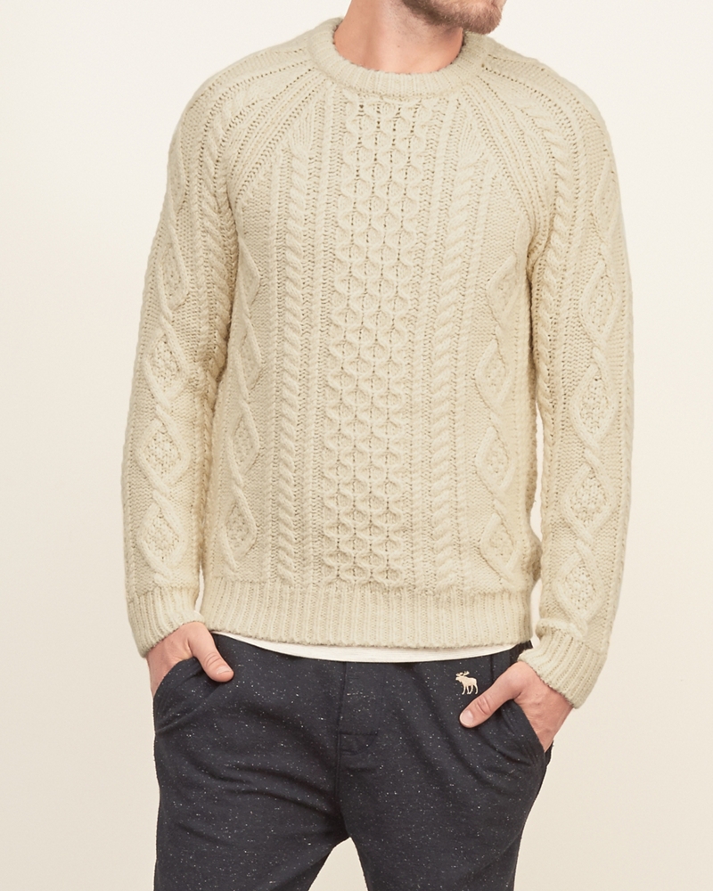 Mens Cable Crew Sweater