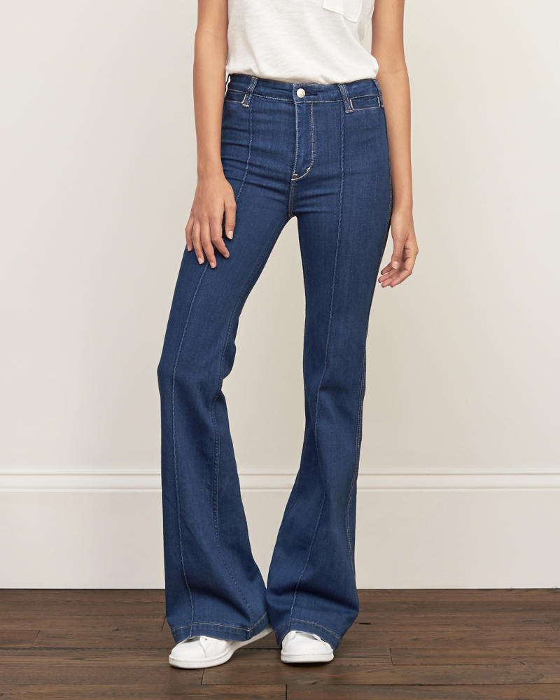 Womens High Rise Flare Jeans | Womens Bottoms | Abercrombie.com