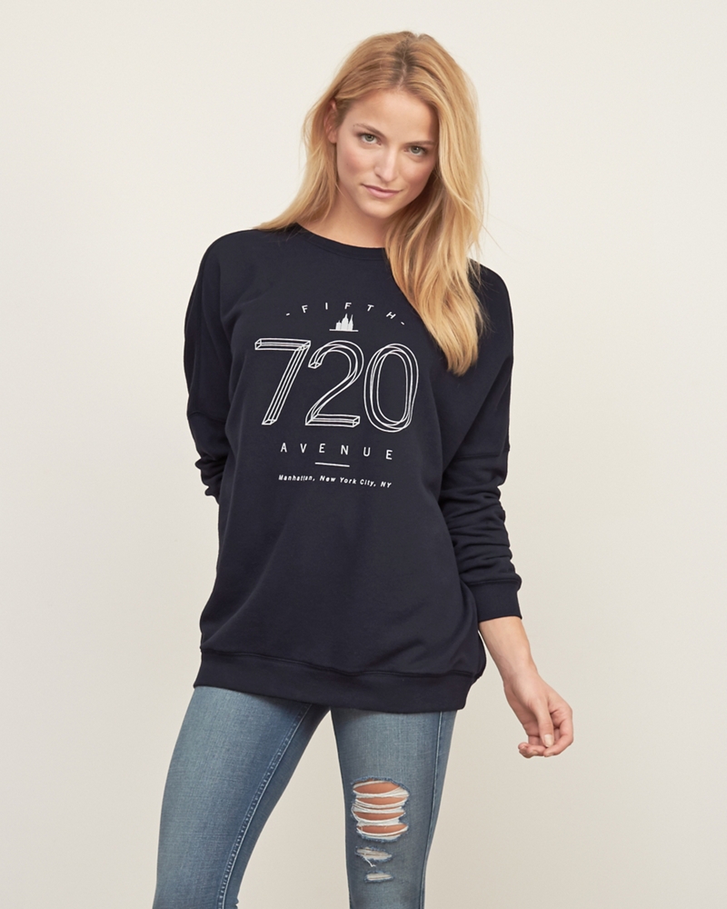 Womens Oversized Graphic Sweatshirt Womens Hoodies & Sweatshirts