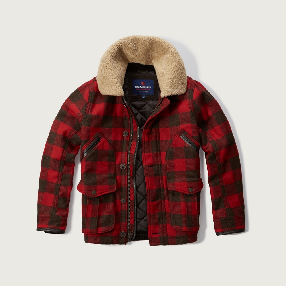 Mens Sherpa-collar Wool Jacket | Mens Outerwear & Jackets | Abercrombie.com