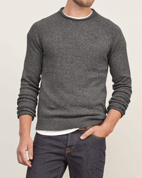 Mens Iconic Rib-trim Sweater | Mens Tops | Abercrombie.co.uk