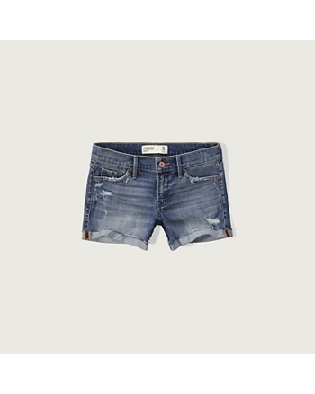 abercrombie low rise denim shorts