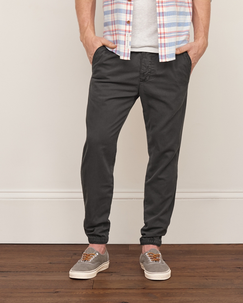 chino twill drawcord jogger pants